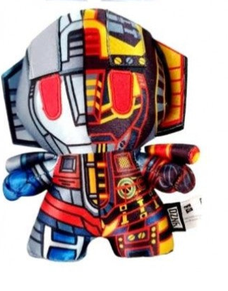 Colorful robot toy figure with intricate design on a white background