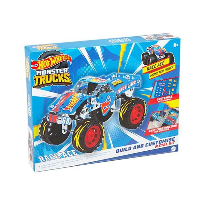 Hot Wheels Monster Trucks toy set packaging on a white background