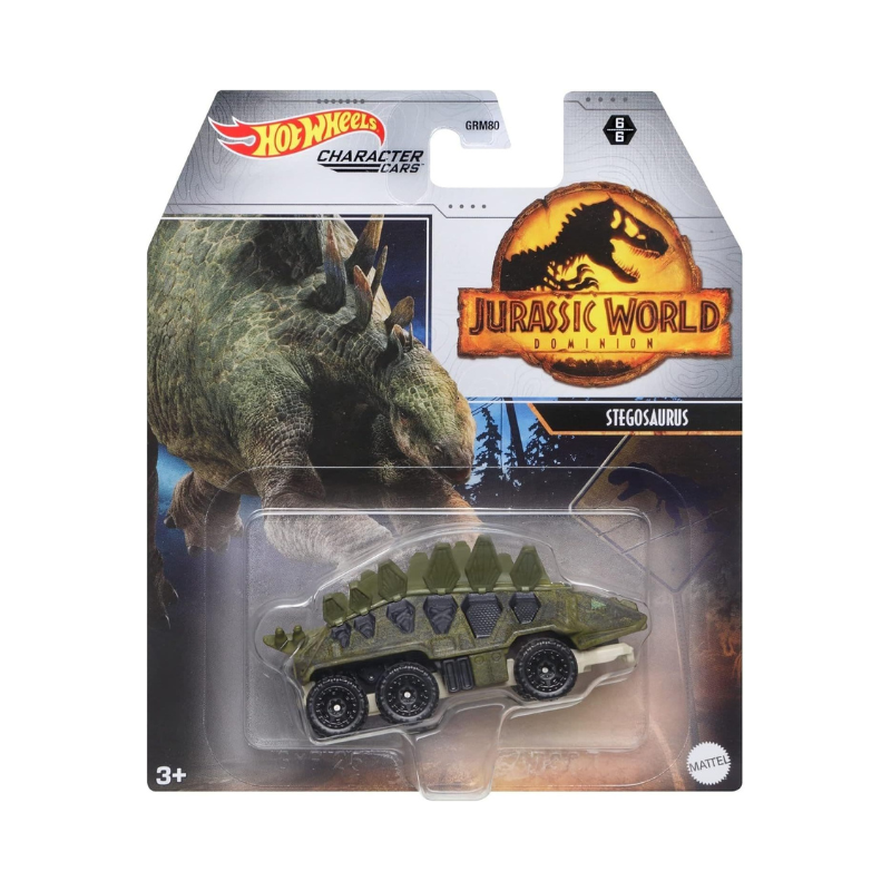 Hot Wheels Jurassic World Stegosaurus toy figure in packaging