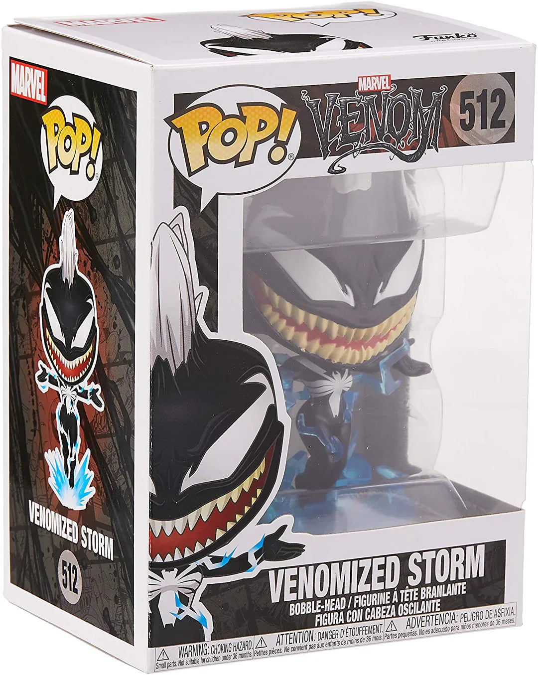 Funko Pop! Venomized Storm packaging with Marvel logo
