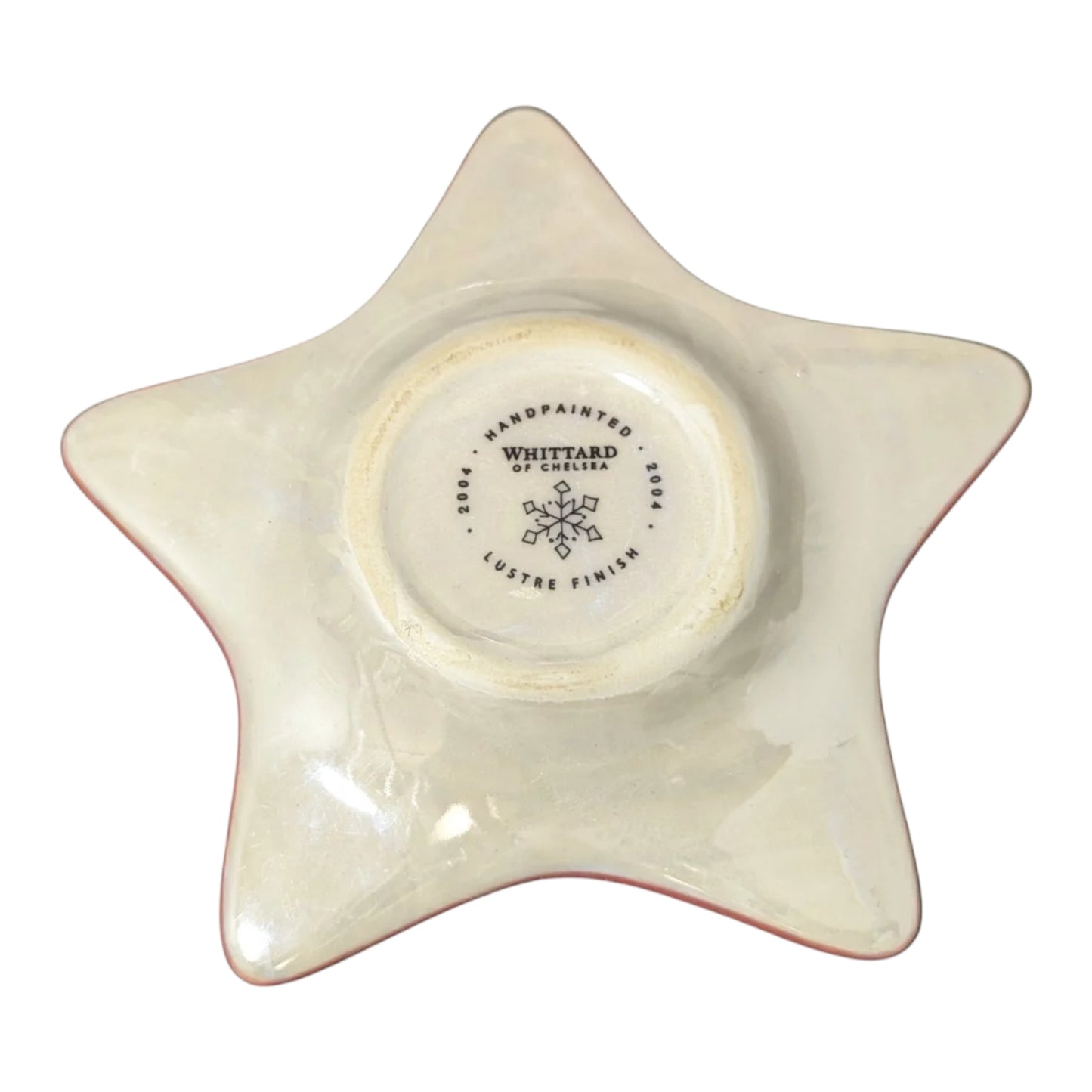 Rare Whittard of Chelsea 2004 Snowflake Pink Lustre mug, biscuit plate & tea tidy. Small chip on mug base, does not affect use. Shop at New, Used and More!