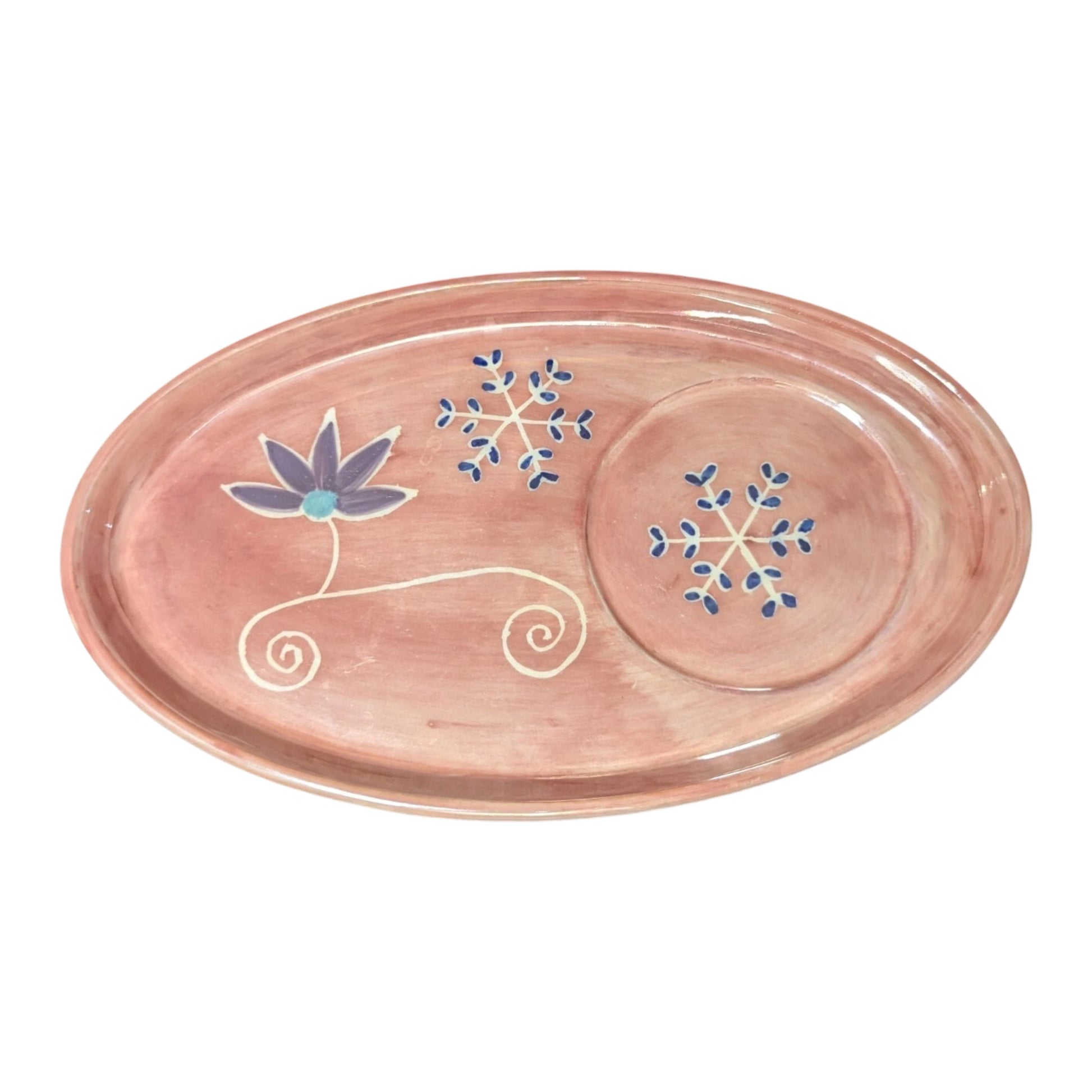 Rare Whittard of Chelsea 2004 Snowflake Pink Lustre mug, biscuit plate & tea tidy. Small chip on mug base, does not affect use. Shop at New, Used and More!