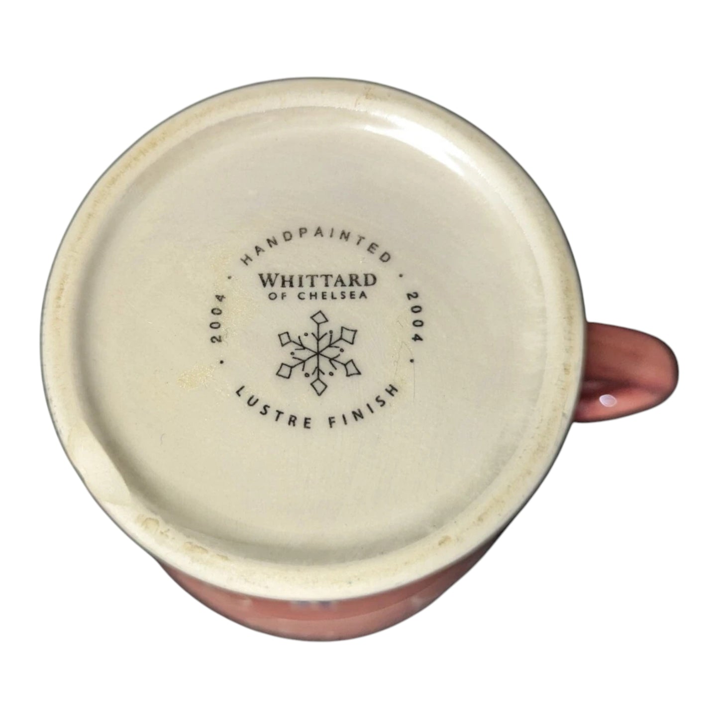 Rare Whittard of Chelsea 2004 Snowflake Pink Lustre mug, biscuit plate & tea tidy. Small chip on mug base, does not affect use. Shop at New, Used and More!