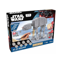 Star Wars AT-AT Walker wooden model kit packaging on a white background