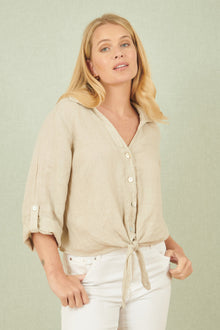 Stone Italian Linen Shirt
