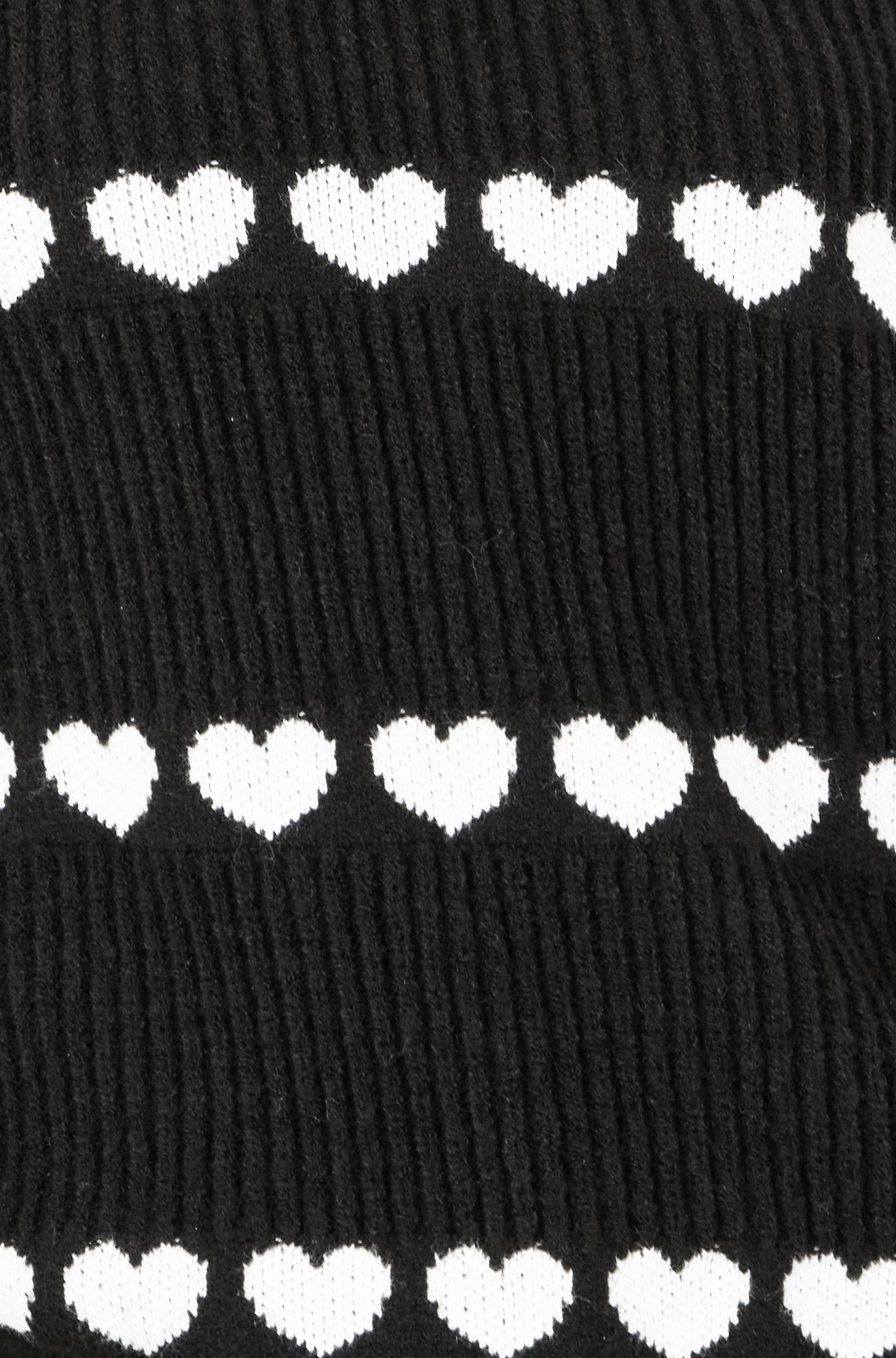 Black Knitted Jumper With Heart Stripes