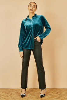 Teal Velvet Relaxed Fit Shirt