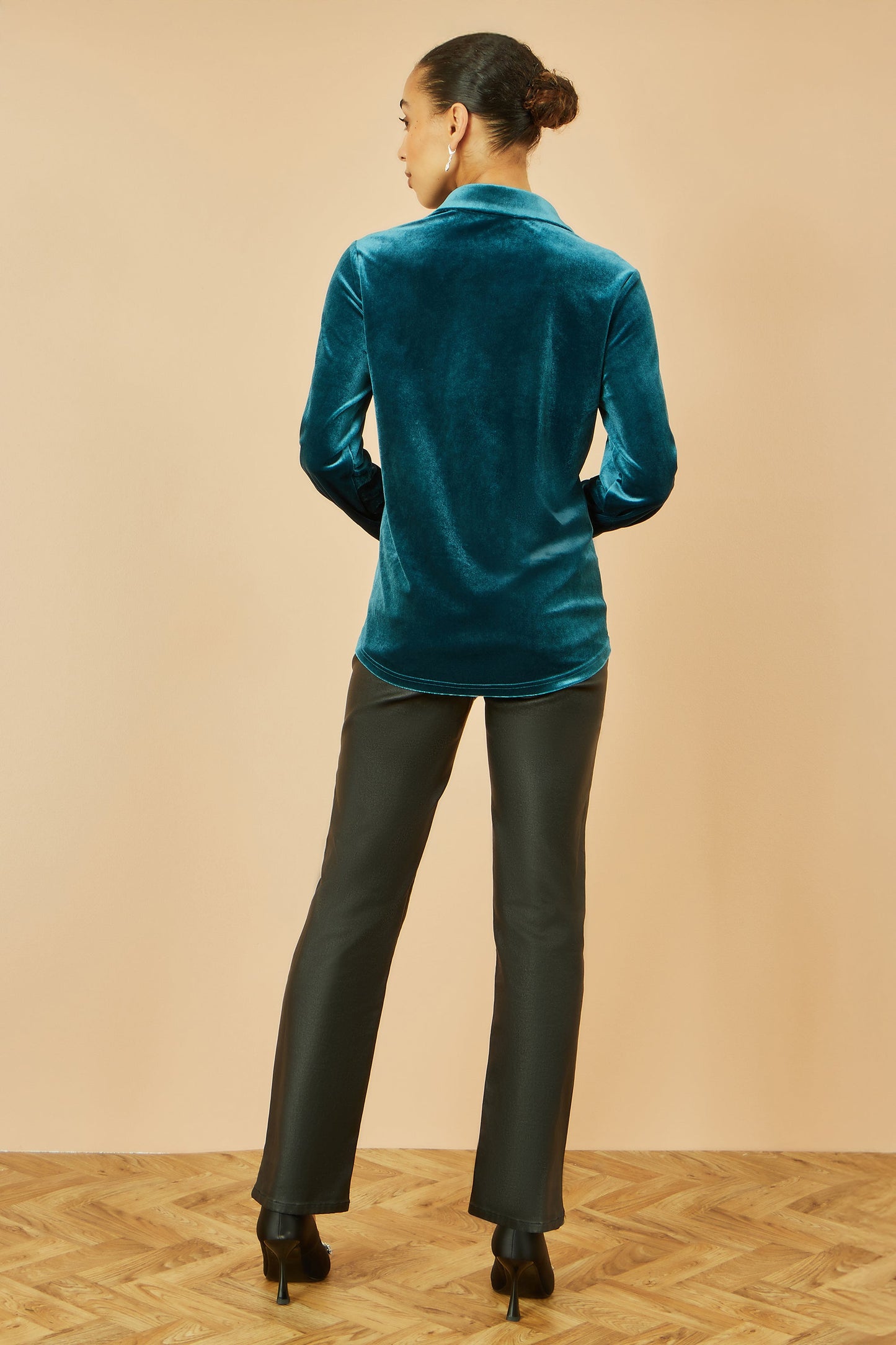 Teal Velvet Relaxed Fit Shirt