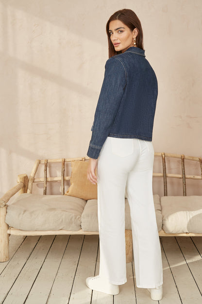 Blue Denim Jacket With Patch Pockets