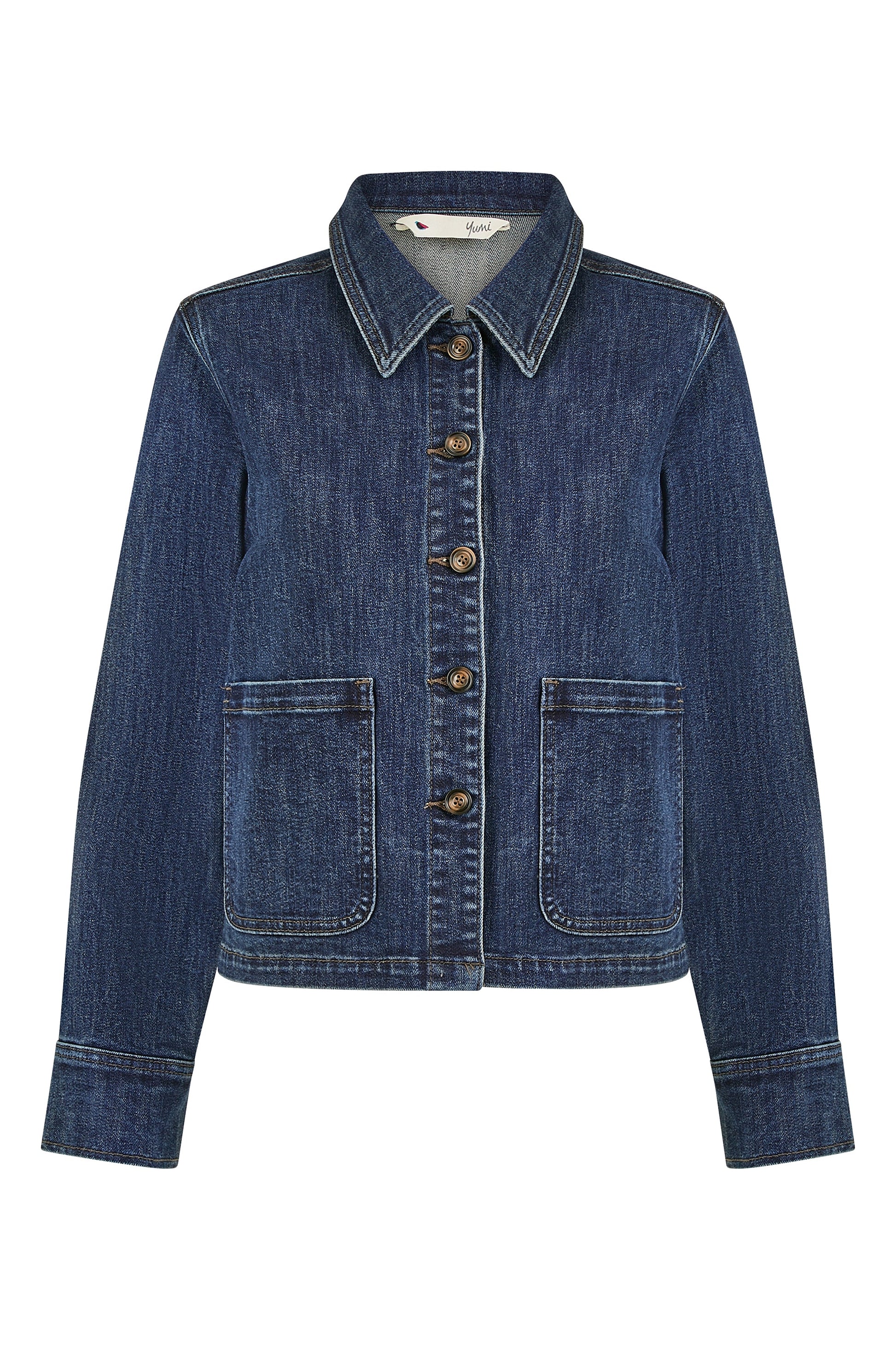 Blue Denim Jacket With Patch Pockets