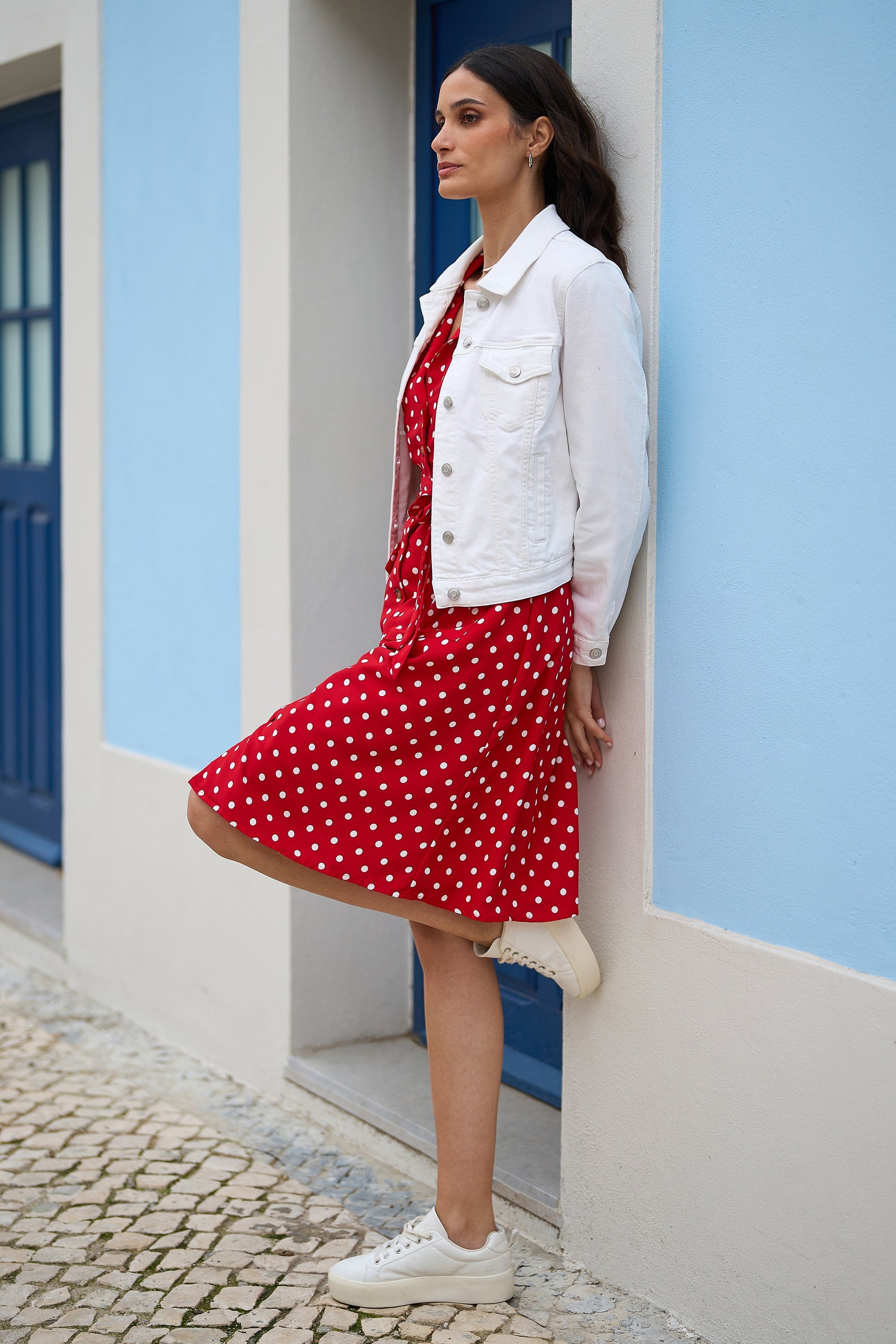 White Stretch Cotton Denim Jacket