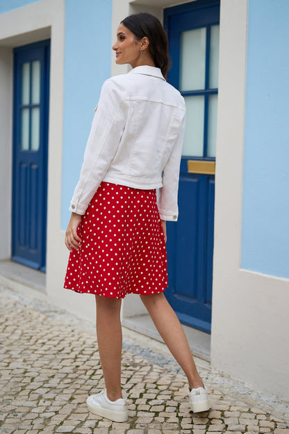 White Stretch Cotton Denim Jacket