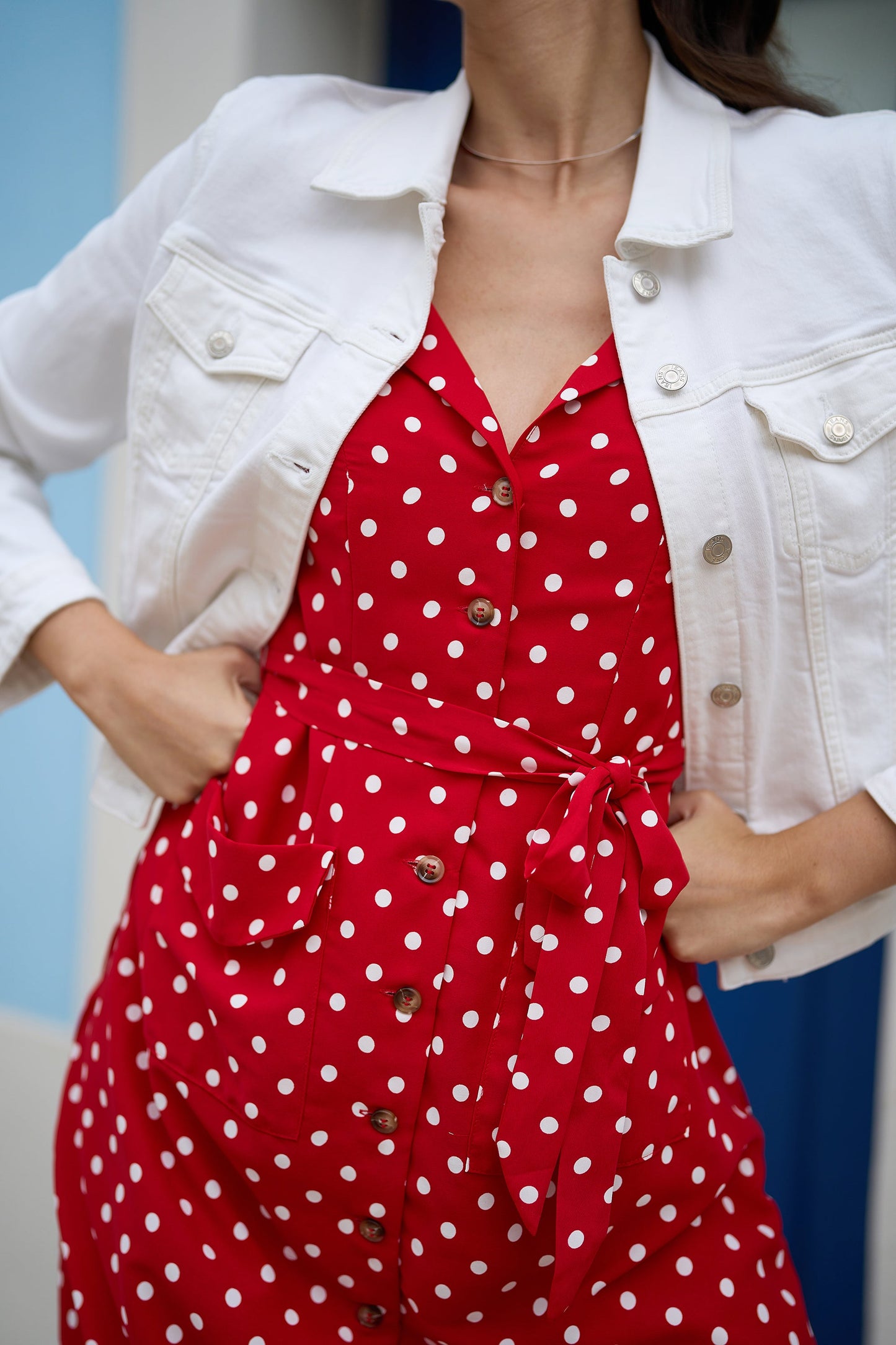 White Stretch Cotton Denim Jacket