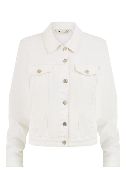 White Stretch Cotton Denim Jacket