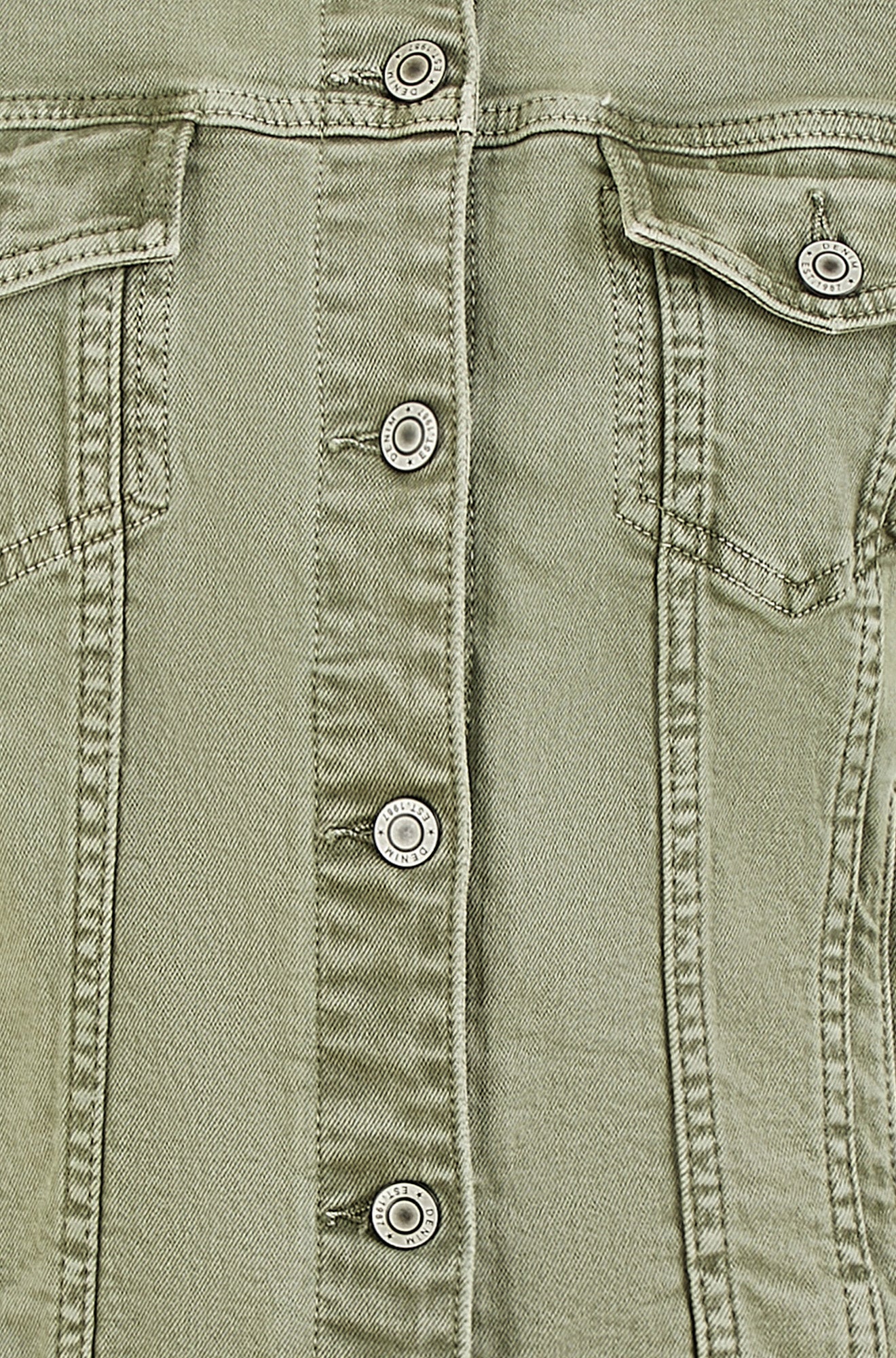 Green Stretch Cotton Denim Jacket