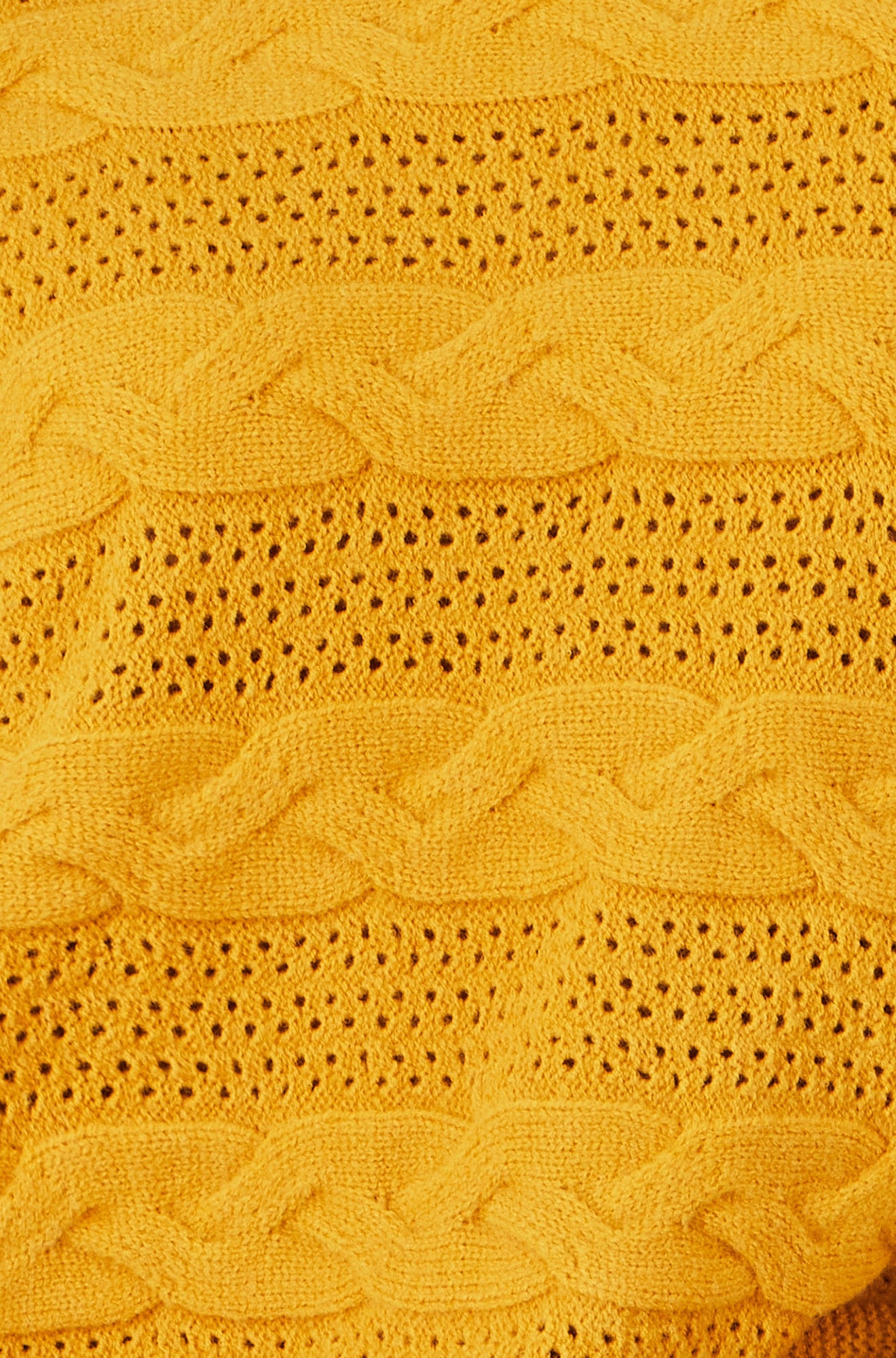 Mustard Cable Knit Relaxed Fit Jumper