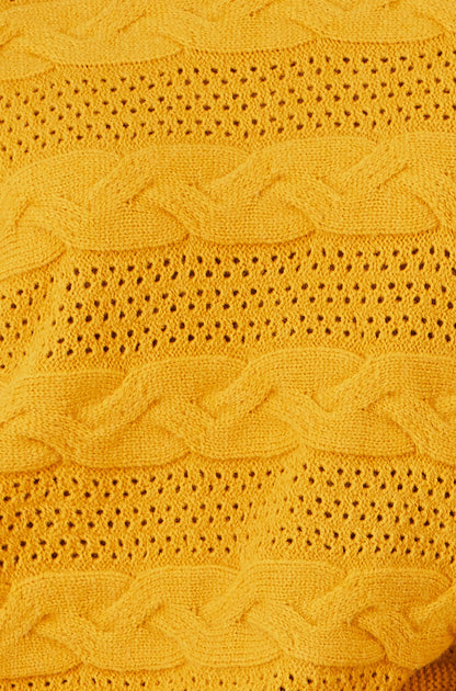 Mustard Cable Knit Relaxed Fit Jumper