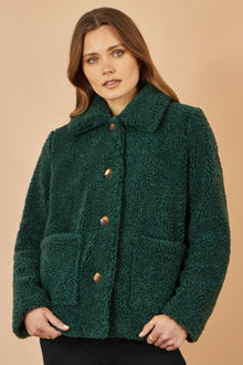 Green Short Teddy Bear Jacket