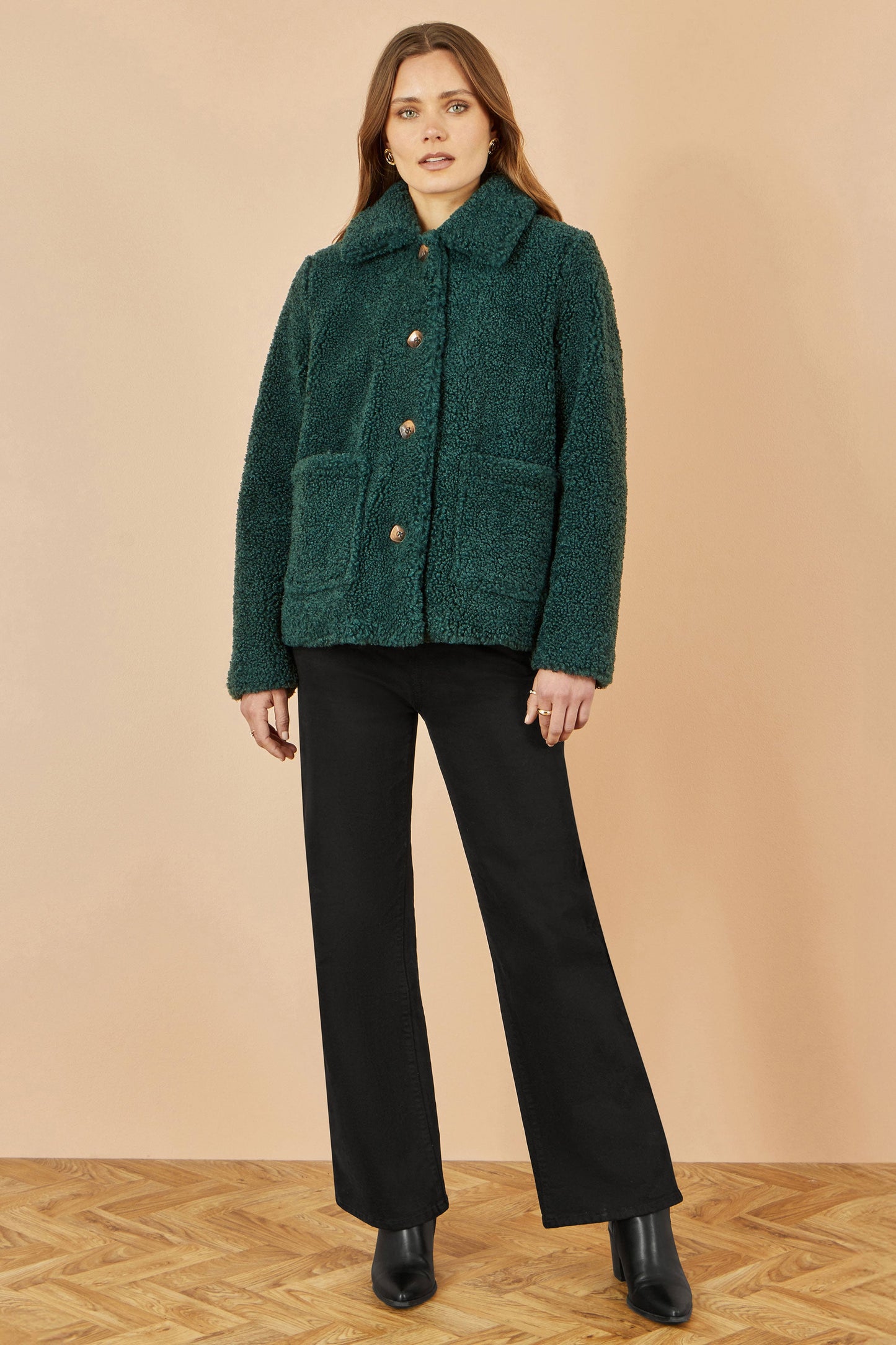 Green Short Teddy Bear Jacket