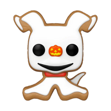 Halloween-themed Funko cookie with ghost face and pumpkin nose on a white background