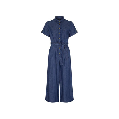 Blue Button Denim Jumpsuit
