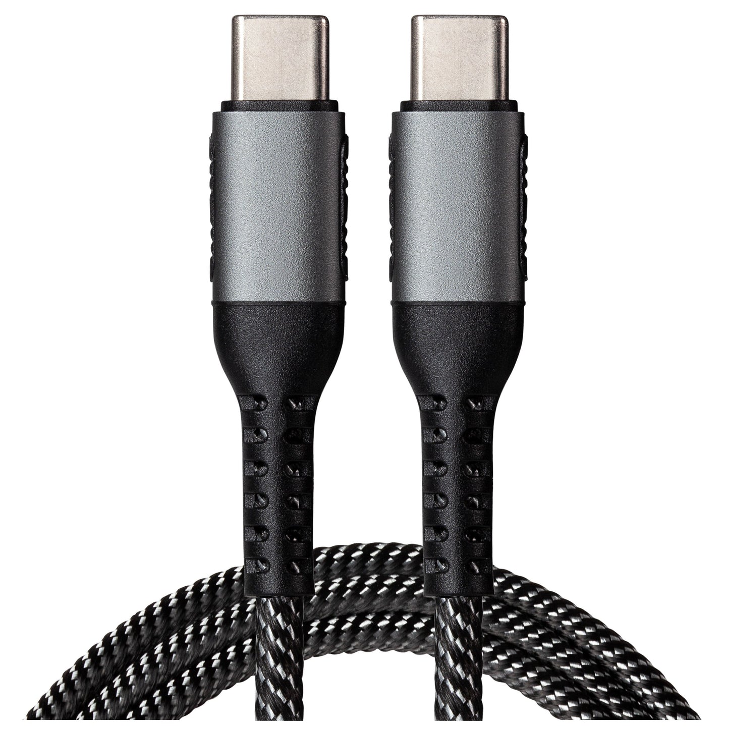 USB-C to USB-C 60W PD Braided Cable - Silver