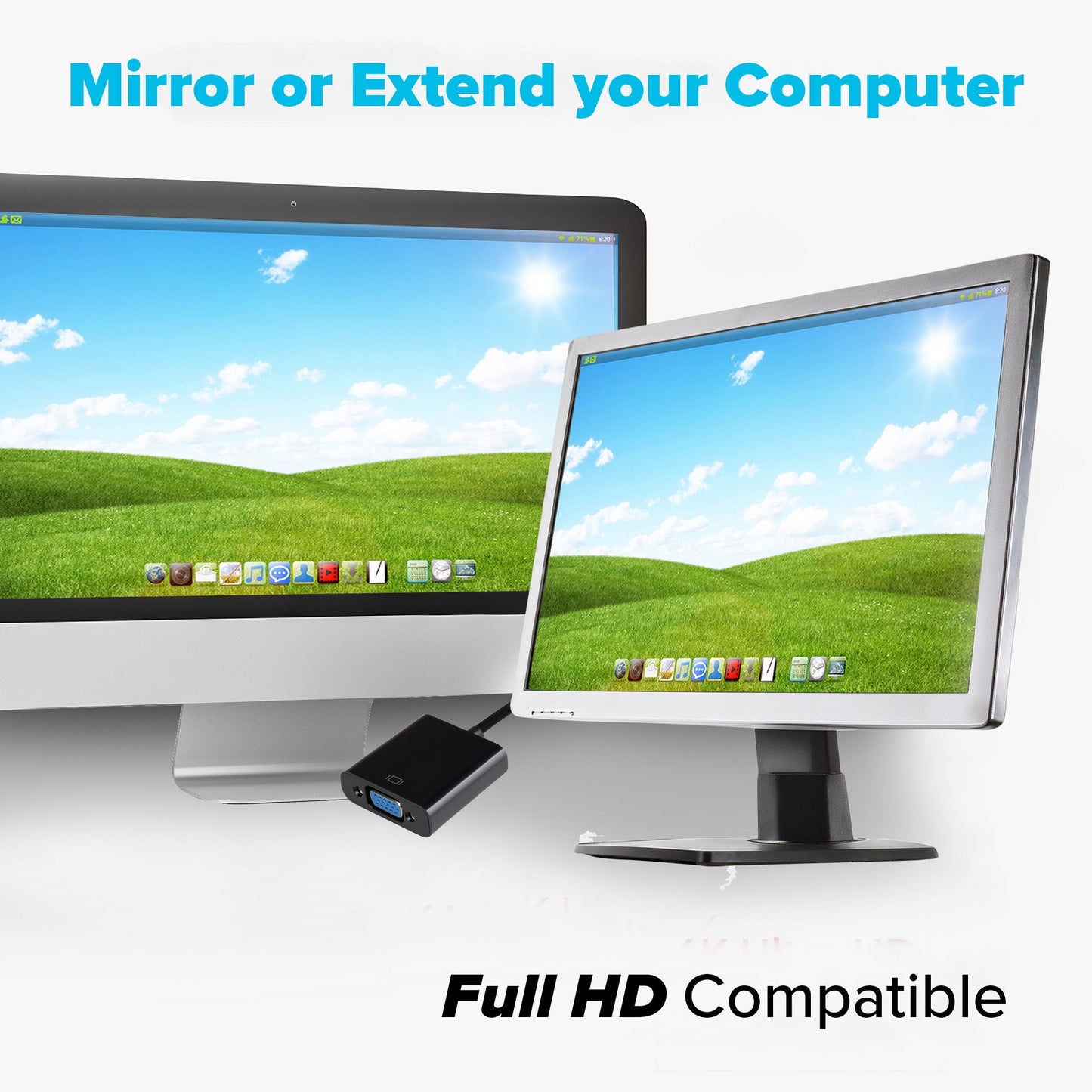 HDMI to VGA Female with 3.5mm Audio Jack Port Adapter