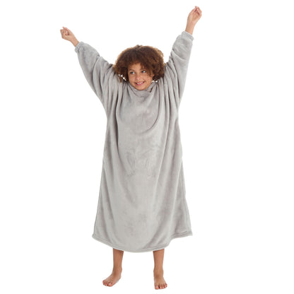 KIDS GREY OVERSIZED HOODIE - 7-13 YEARS