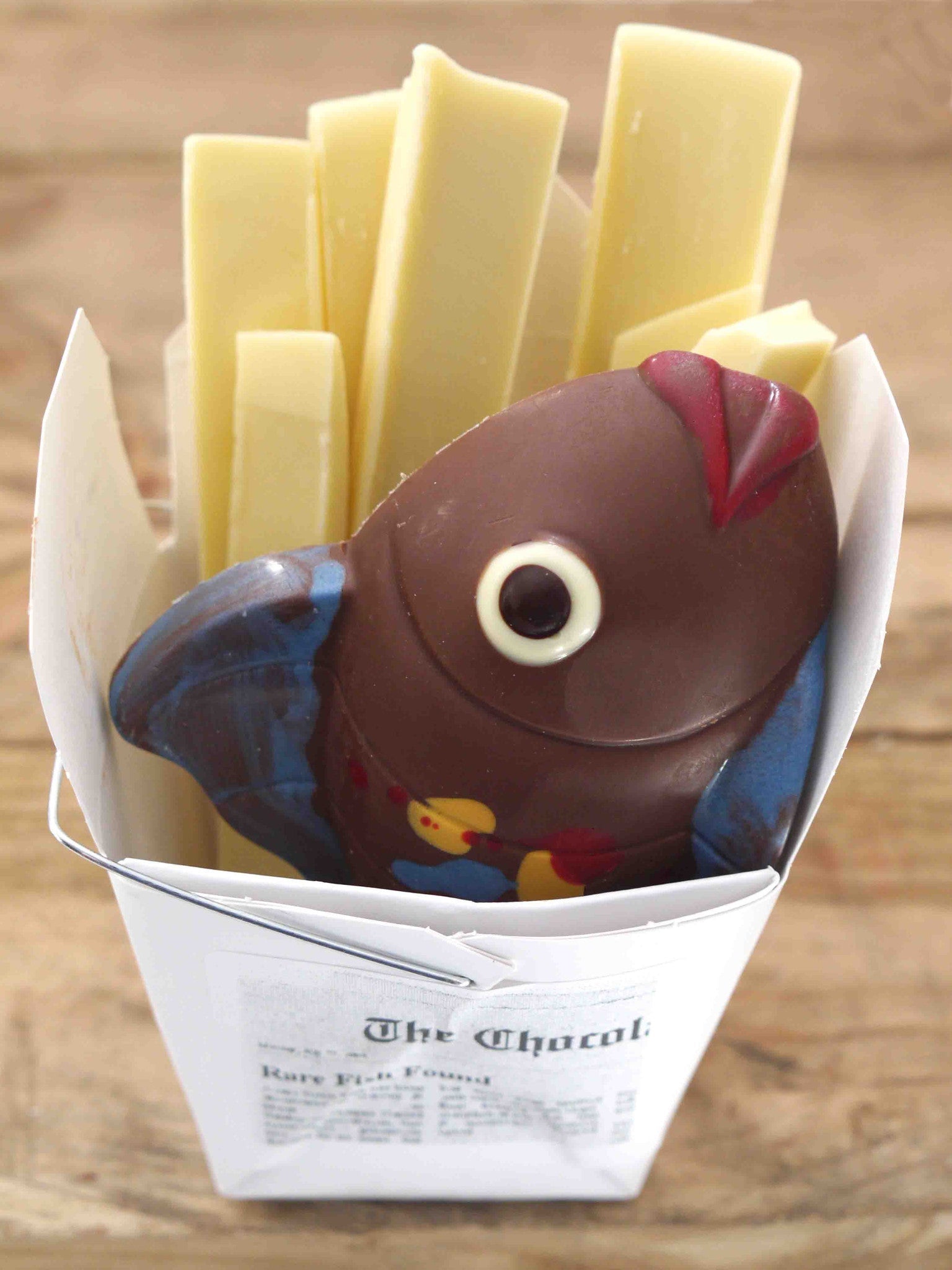 Fish and Chips in Milk and White Chocolate