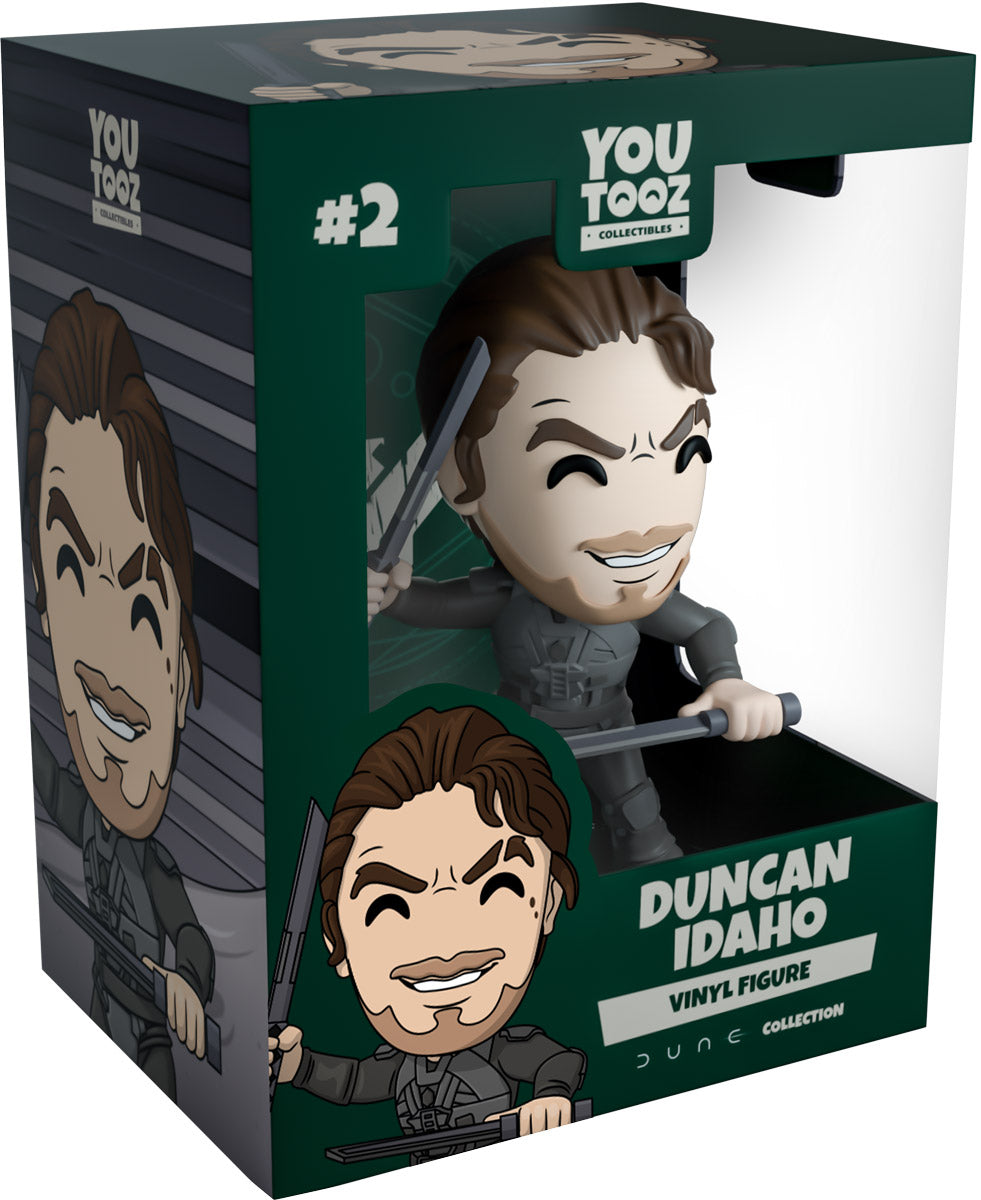 Boxed vinyl figure of Duncan Idaho from YouTooz with character portraits on the sides.