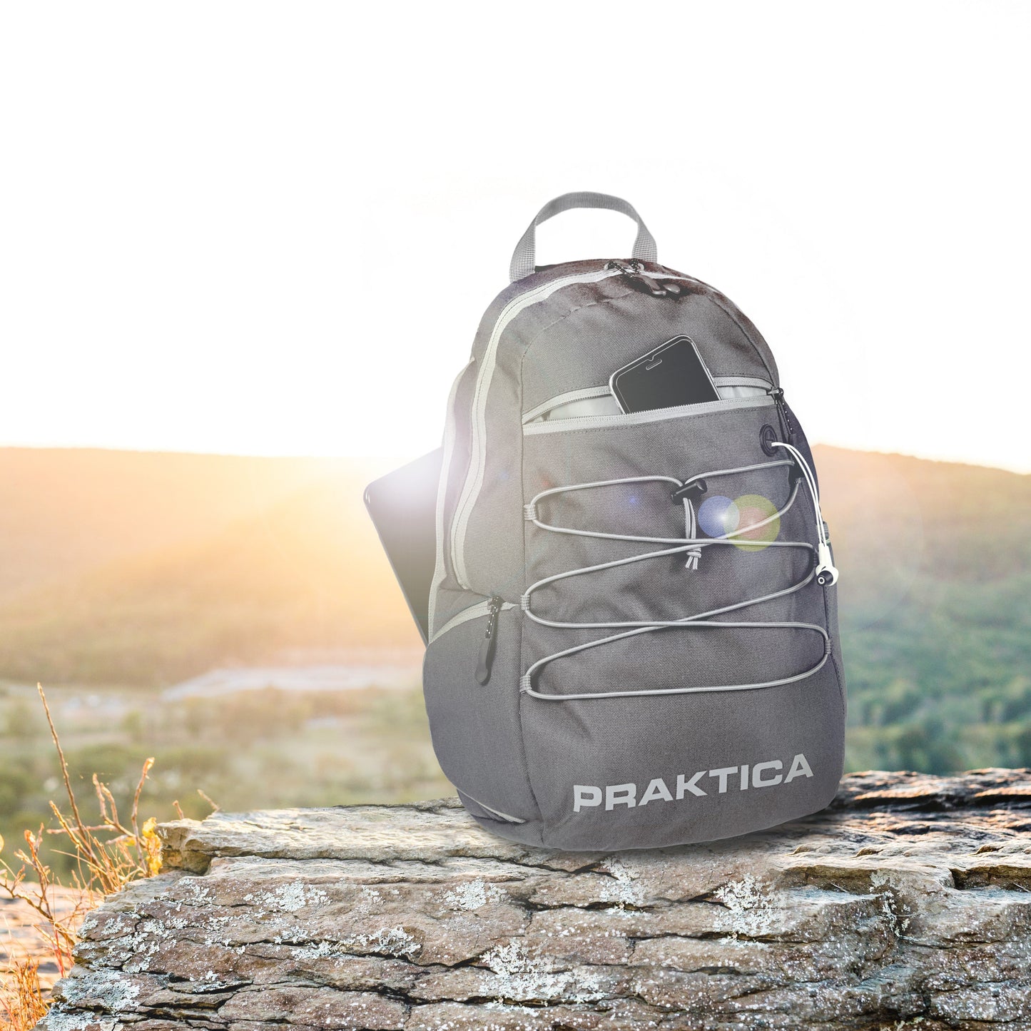 PRAKTICA All Weather Day 12L Backpack with Rain Cover & Binocular Pocket - Grey