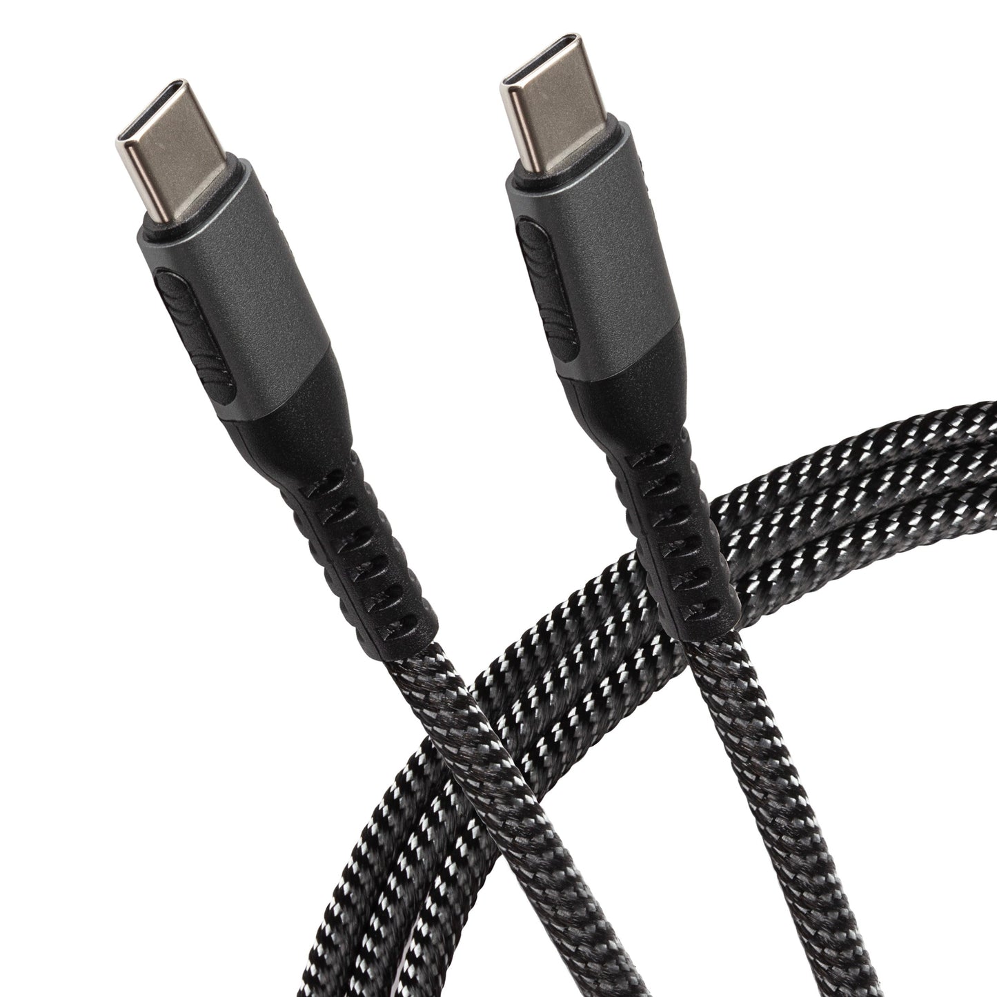 USB-C to USB-C 60W PD Braided Cable - Silver