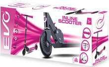 EVC inline scooter with pink and black design on a white background