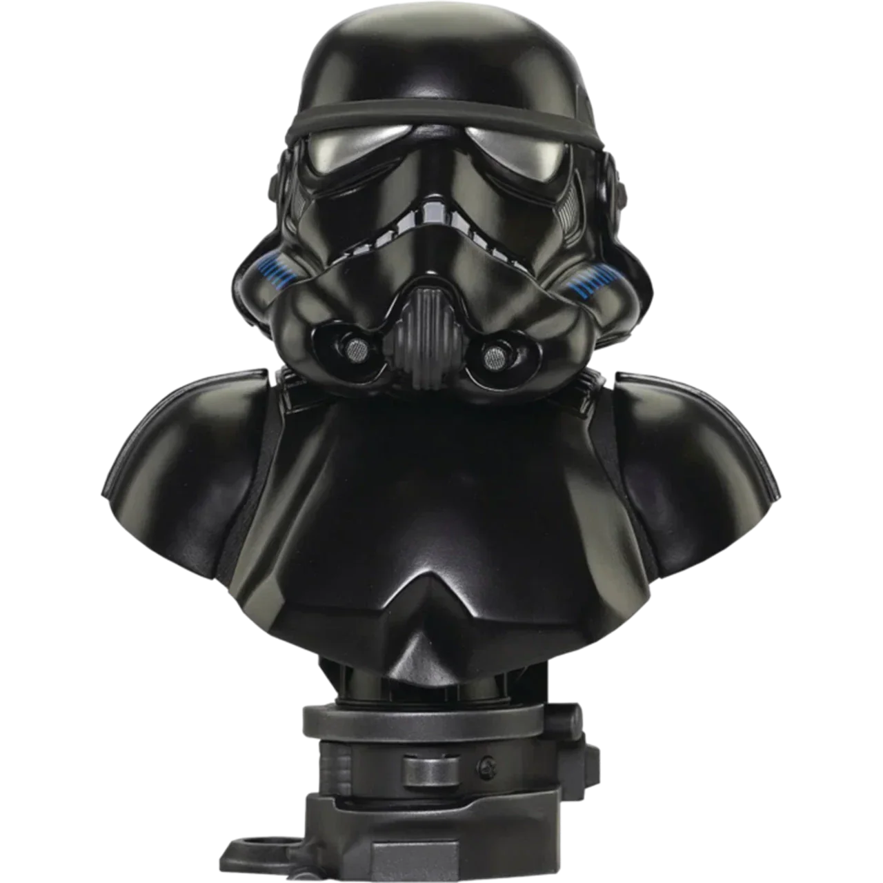 Black stormtrooper bust on a white background