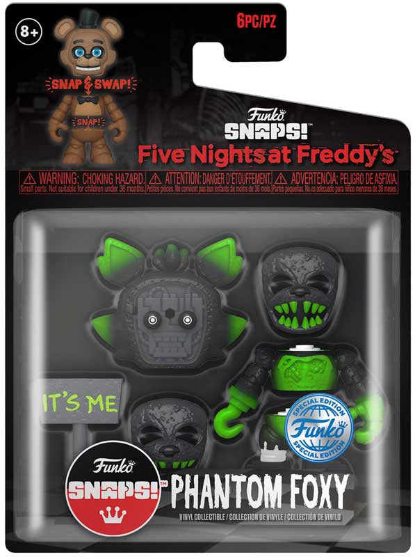 Funko Five Nights at Freddy's Phantom Foxy figure packaging with black and green design.