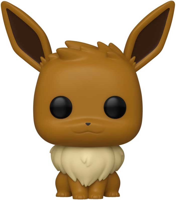 Brown and beige figurine eevee with large ears on a white background