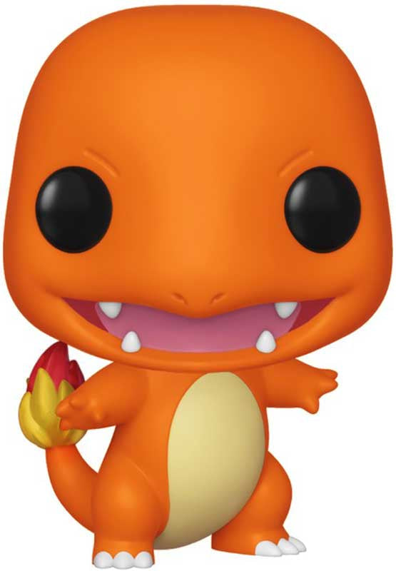 Charmander character with a yellow belly on a white background