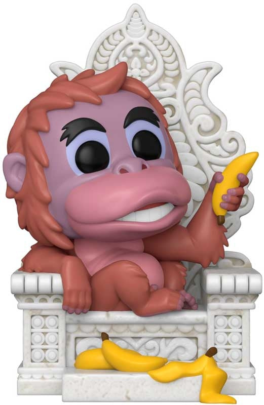 Funko Pop! vinyl figure of King Louie holding a banana on a decorative throne.
