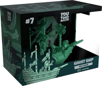 Boxed vinyl figure of a ghost ship from Sea Of Theives with 'You Tooz' branding
