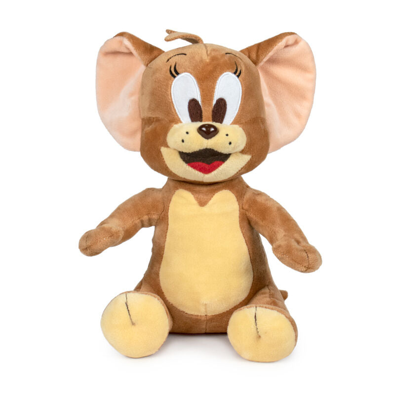 Plush toy Jerry is a Mouse cartoon character with a brown body and tan face on a white background
