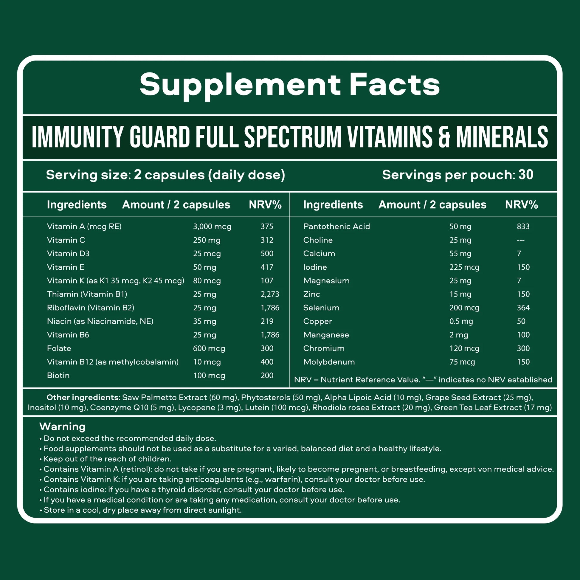 Immunity Guard - Full Spectrum Vitamins & Minerals