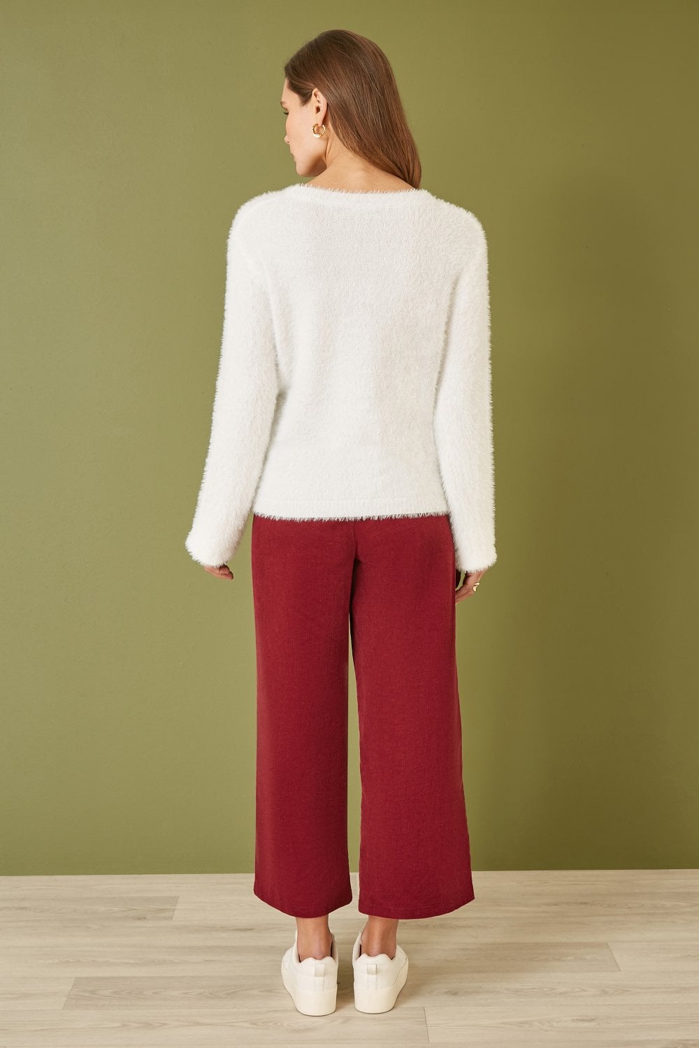 Ivory Sequin Snowflake Fluffy Jumper