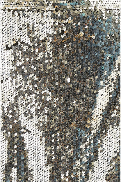 Silver Sequin Mini Skirt