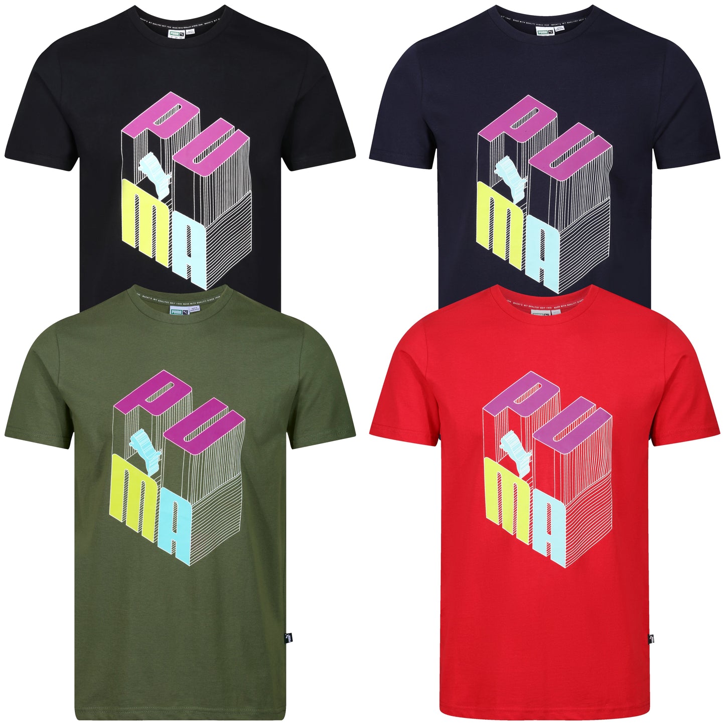 Puma 3D Logo Graphic T-Shirt in soft cotton. Sporty, stylish & comfortable - perfect for casual or gym wear. Shop now at New, Used and More!