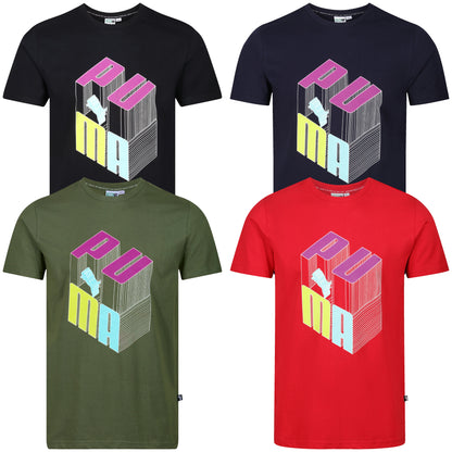 Puma 3D Logo Graphic T-Shirt in soft cotton. Sporty, stylish & comfortable - perfect for casual or gym wear. Shop now at New, Used and More!