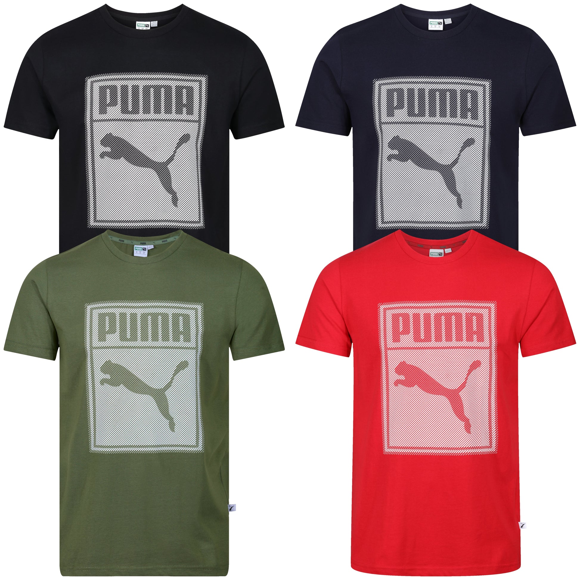Puma Diagonal Stripe Graphic T-Shirt in soft cotton. Stylish, breathable & comfortable for casual or athletic wear. Shop now at New, Used and More!