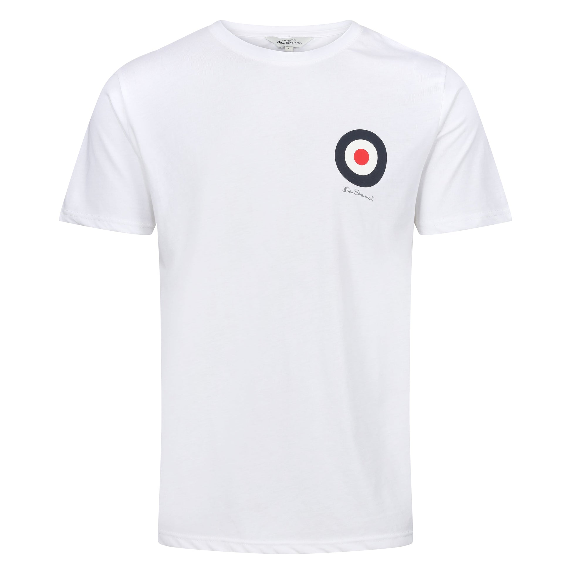 Ben Sherman Crew Neck Target T-Shirt in soft cotton. Iconic logo, stylish fit & everyday comfort. Classic British Style. Shop now at New, Used and More!