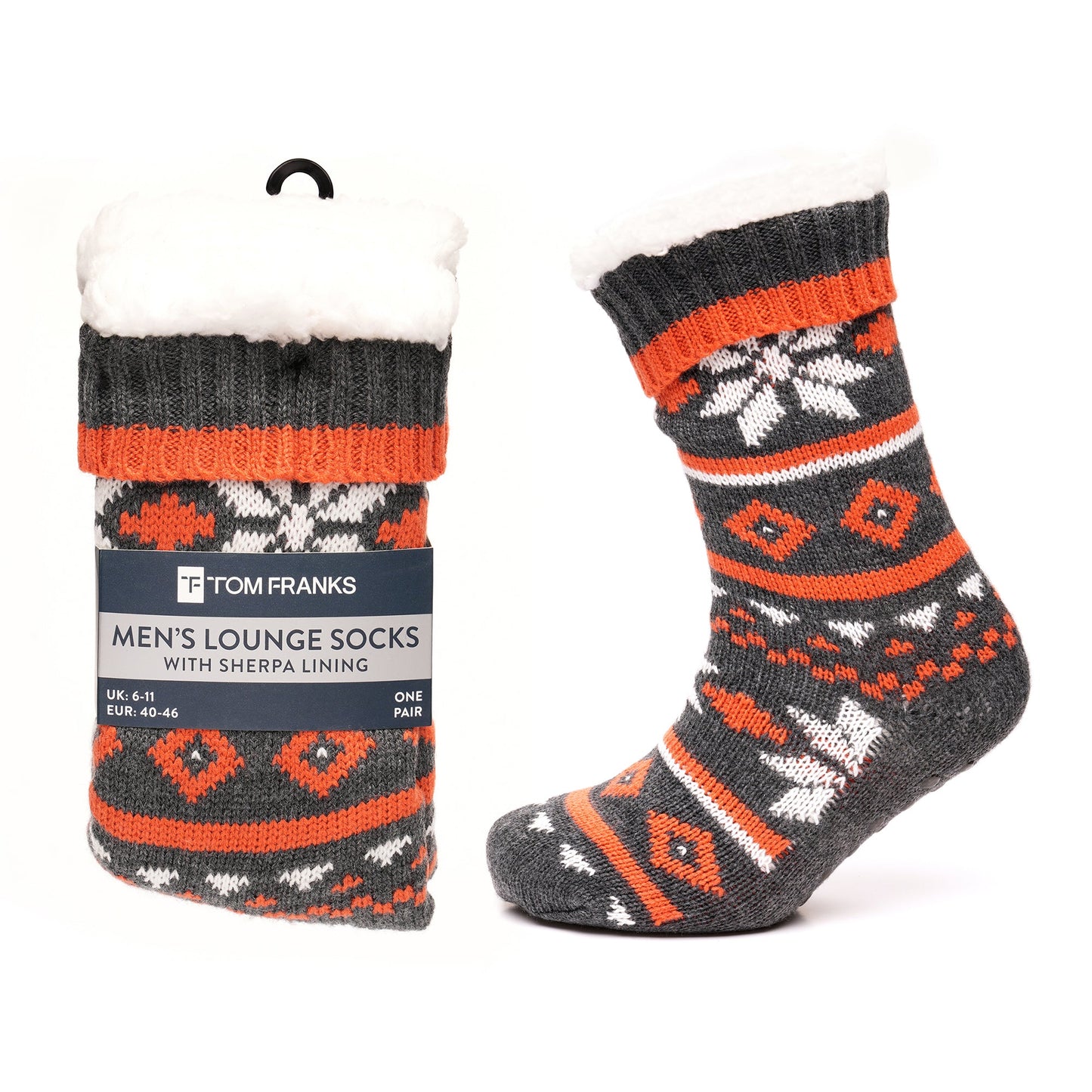 Tom Franks 1 Pair Chunky Knit Sherpa Slipper Socks