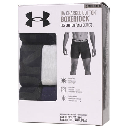 Under Armour 6" Charged Cotton Boxerjocks 3 Pack. Soft, stretchy & quick-drying for comfort and performance. Shop now at New, Used and More!
