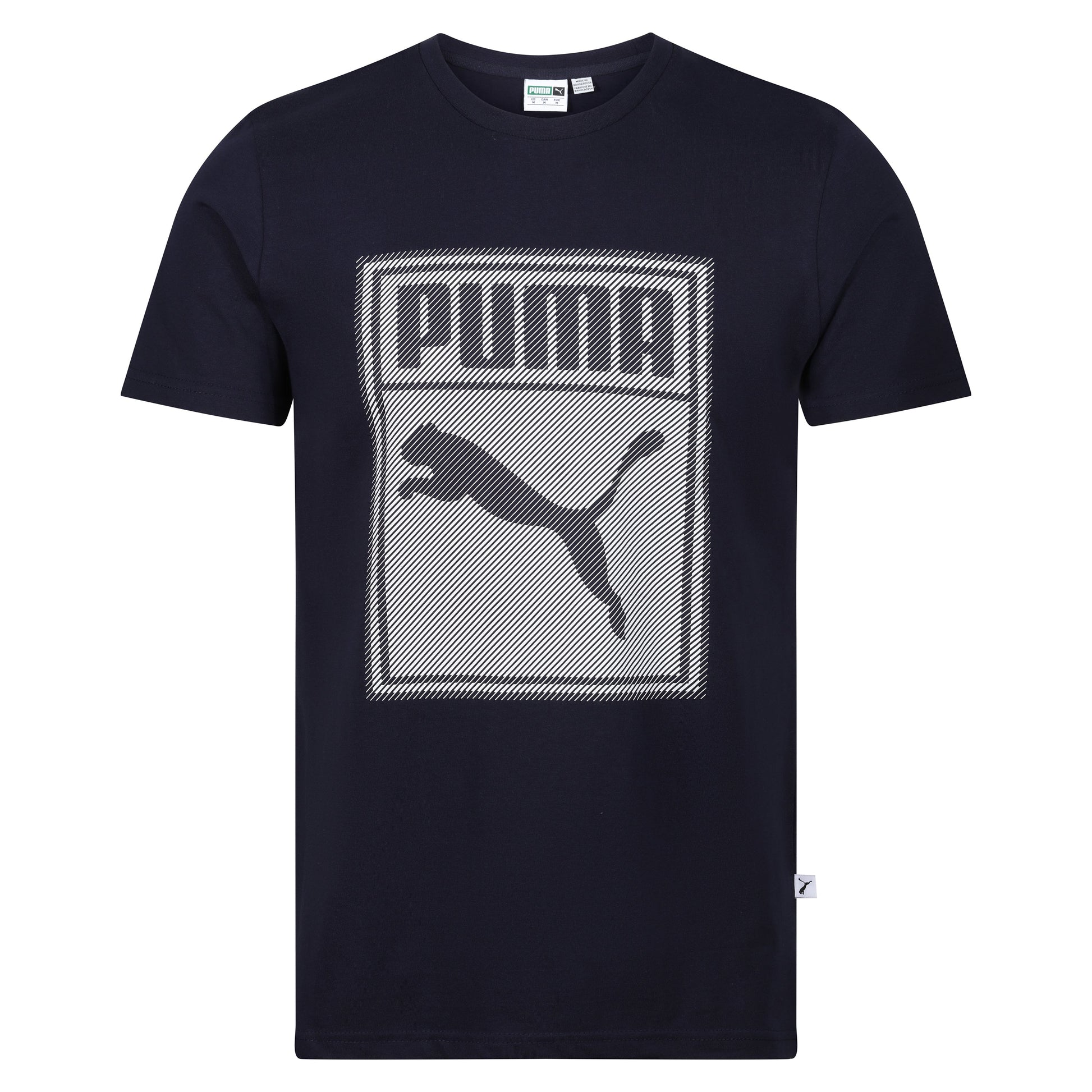 Puma Diagonal Stripe Graphic T-Shirt in soft cotton. Stylish, breathable & comfortable for casual or athletic wear. Shop now at New, Used and More!